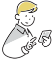スマホを操作するイラスト